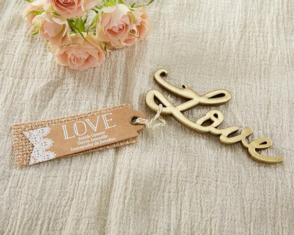Kate Aspen Love Antique Gold Bottle Opener