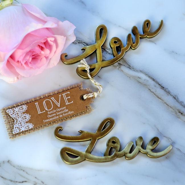 Kate Aspen Love Antique Gold Bottle Opener