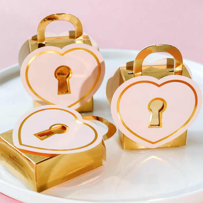 Kate Aspen Love Lock Favor Box (Set Of 12)