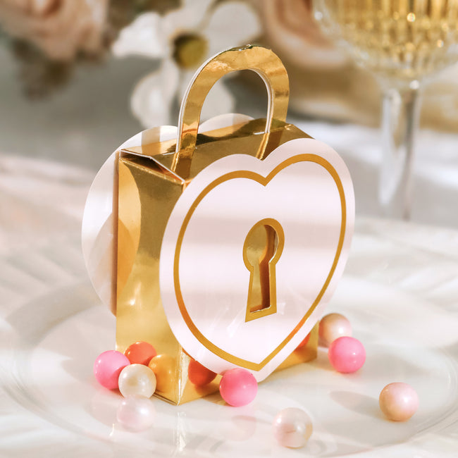 Kate Aspen Love Lock Favor Box (Set Of 12)