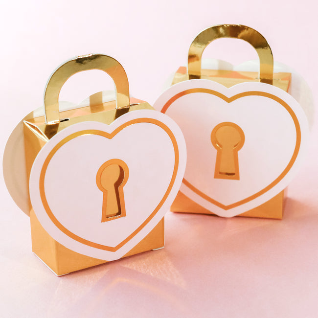kate aspen Love Lock Favor Box (Set of 12)