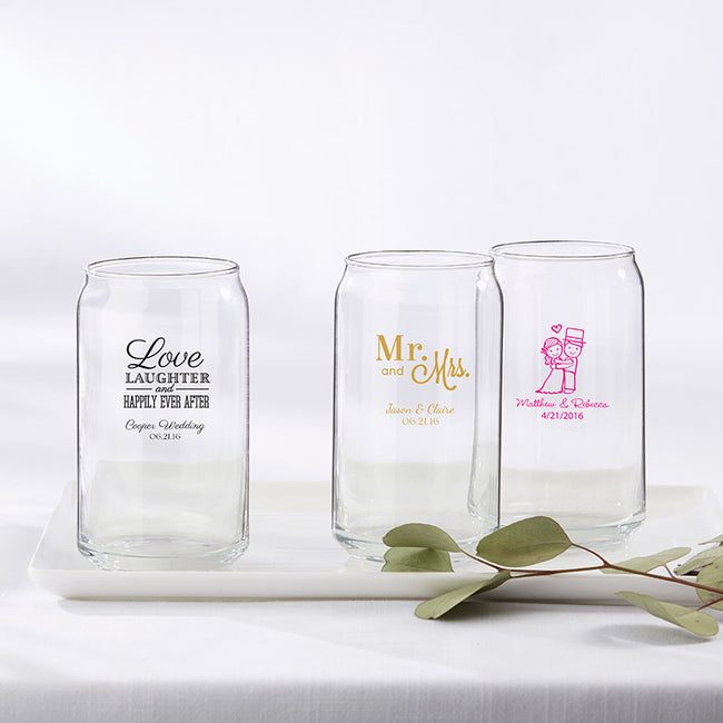 kate aspen Personalized 16 oz. Can Glass kate aspen Personalized 16 oz. Can Glass