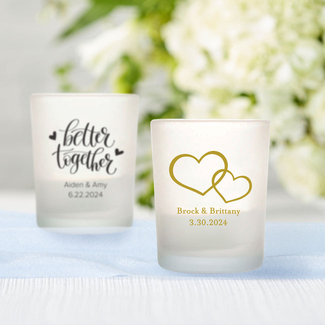 kate aspen Personalized Frosted Glass Votive