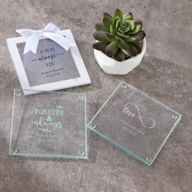 Kate Aspen Personalized Glass Coasters