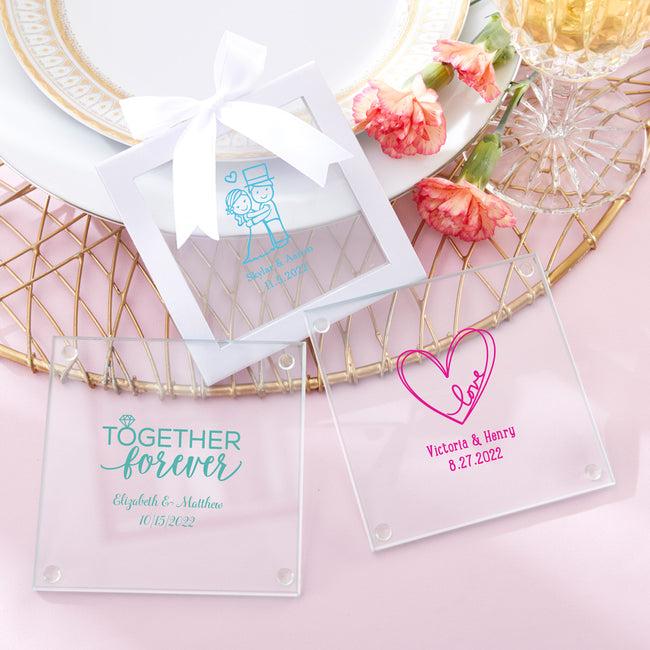 Kate Aspen Personalized Glass Coasters