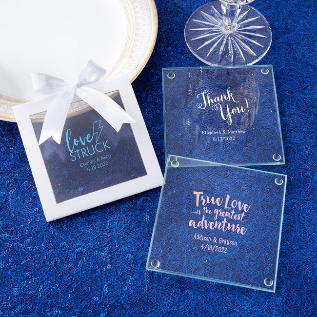 Kate Aspen Personalized Glass Coasters