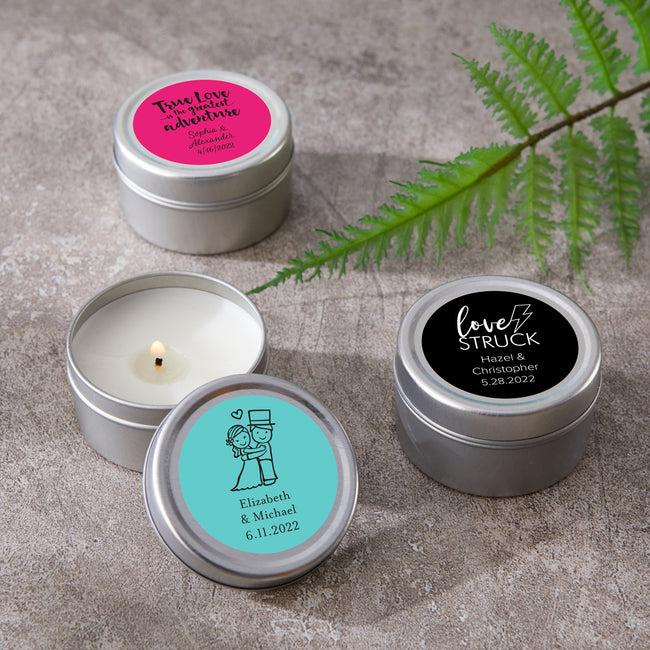 Kate Aspen Personalized Travel Candle Tin - Wedding