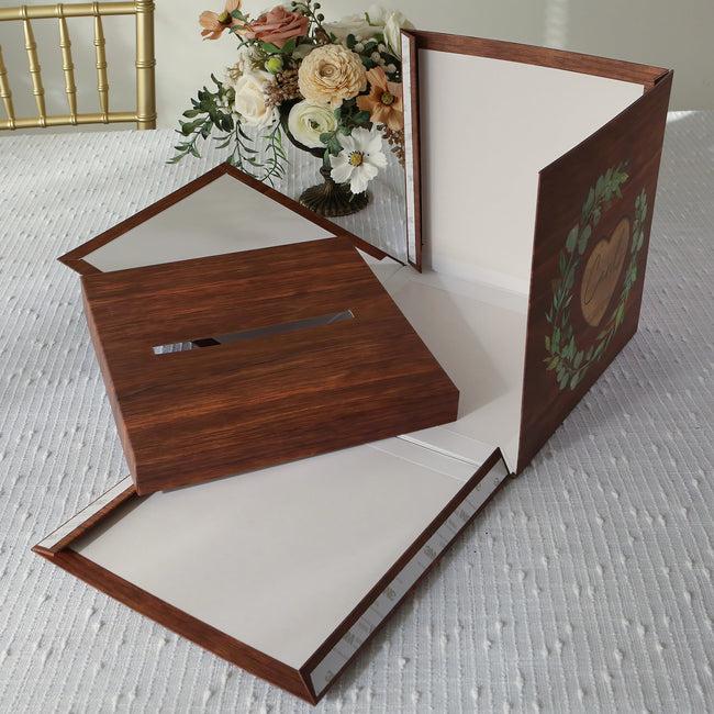 Kate Aspen Rustic Brown Wood Card Box - Updated