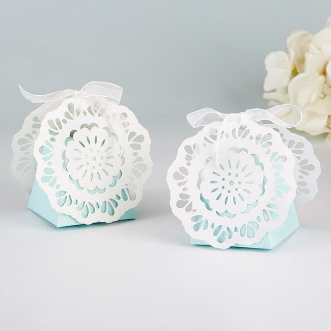 kate aspen Something Blue Lace Favor Box (Set of 12)