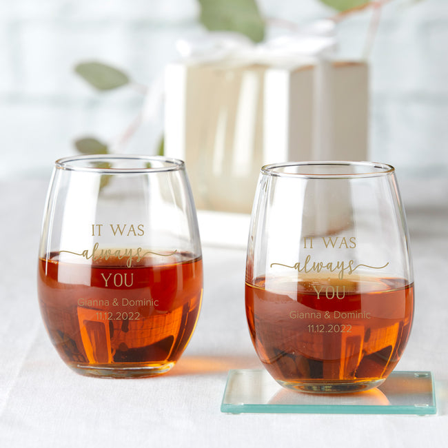Kate Aspen Stemless Custom Wine Glasses 9 Oz