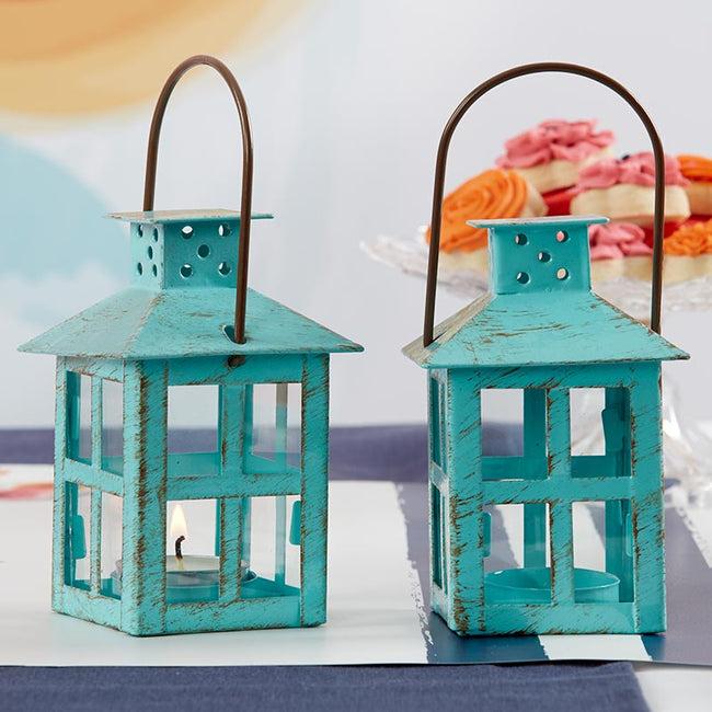 Kate Aspen Vintage Blue Distressed Lantern - Small
