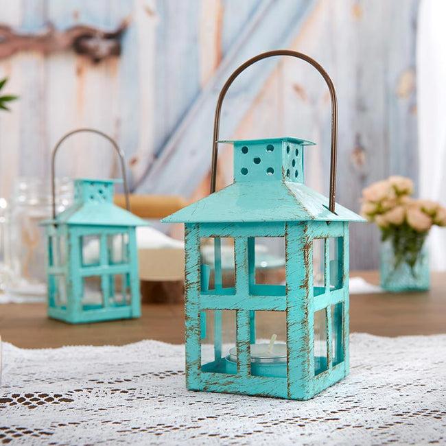 kate aspen Vintage Blue Distressed Lantern - Small