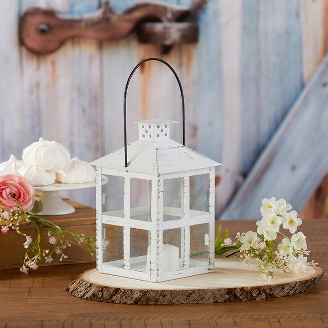 kate aspen Vintage White Distressed Lantern - Large