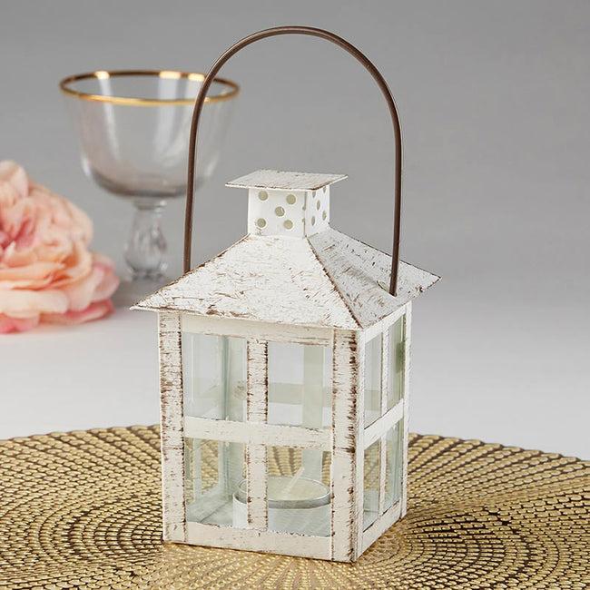 Kate Aspen Vintage White Distressed Lantern - Medium