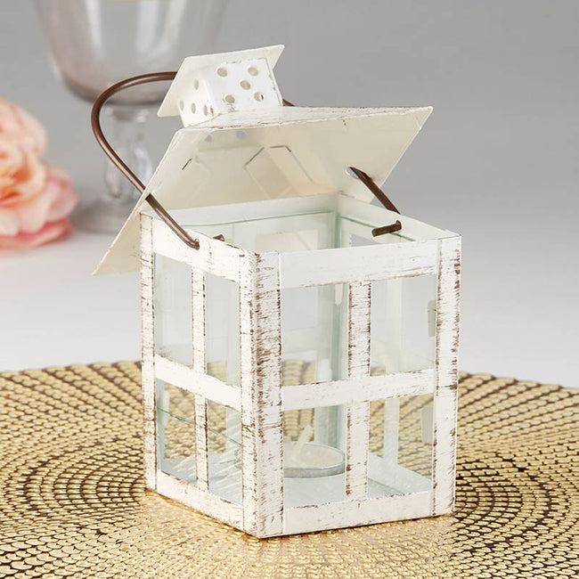Kate Aspen Vintage White Distressed Lantern - Medium
