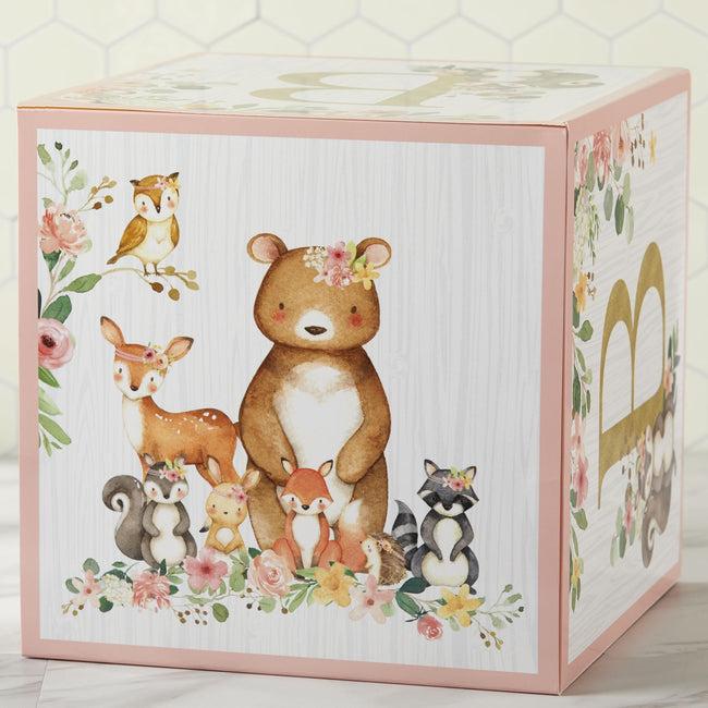 Kate Aspen Woodland Baby Block Box - Pink (Set Of 4)