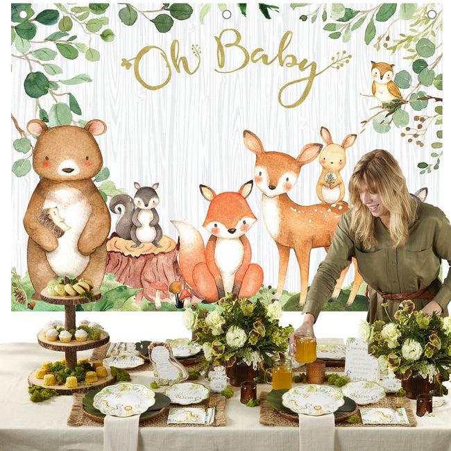 kate aspen Woodland Baby Shower Photo Backdrop