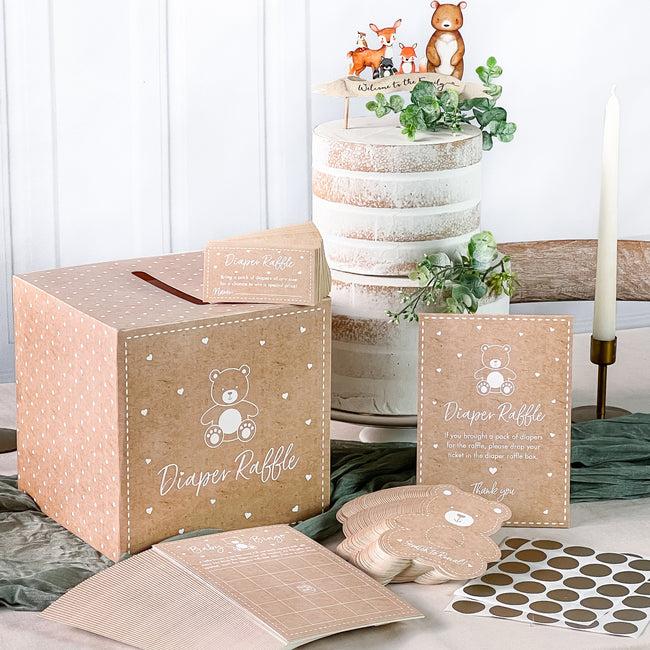 kate aspen Kraft Bear Diaper Raffle & Scratch Off Game Set