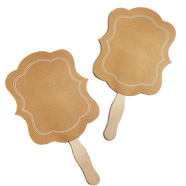 kate aspen Kraft Hand Fan (Set of 20) (Personalization Available)