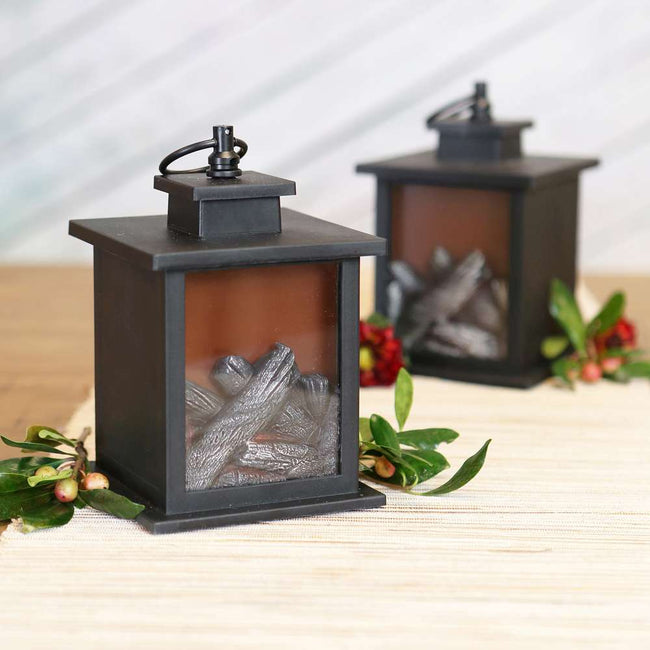 Kate Aspen LED Vintage Decorative Black Lantern - Tokyo (Set Of 2)