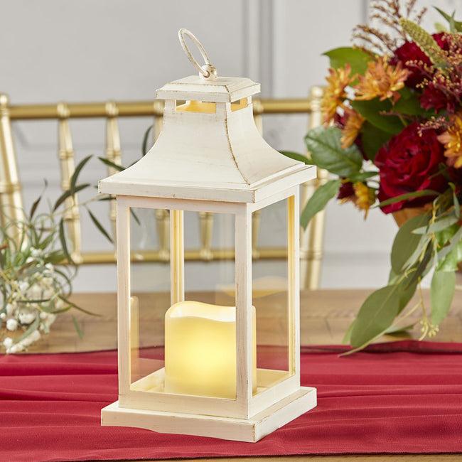 kate aspen LED Vintage Decorative Ivory Lantern - Hampton