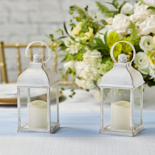 Kate Aspen LED Vintage Decorative White Lantern - Marrakesh (Set Of 2)