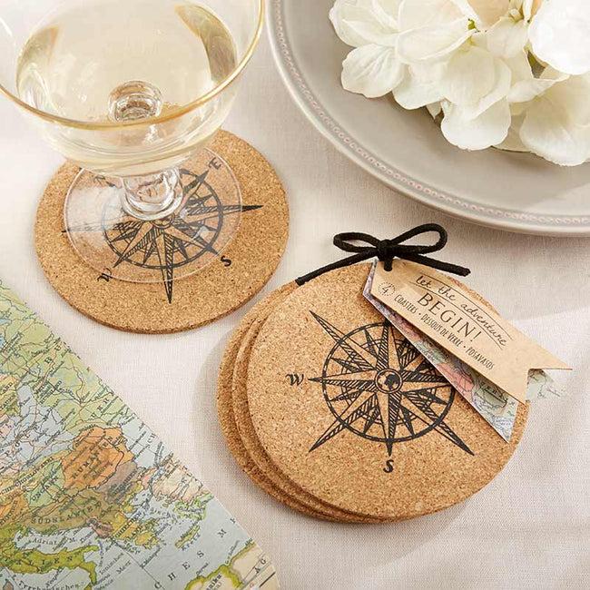 kate aspen Let the Journey Begin Cork Coaster (Set of 4)