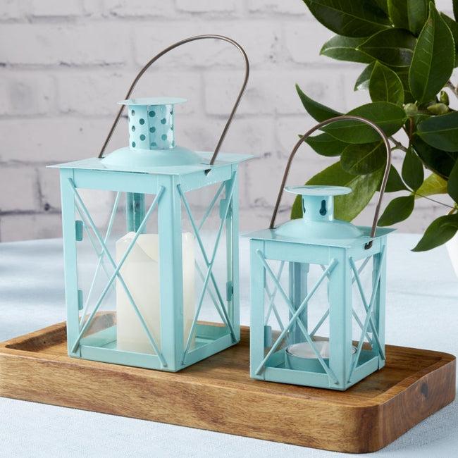Kate Aspen Luminous Blue Lantern Tea Light Holder - Medium