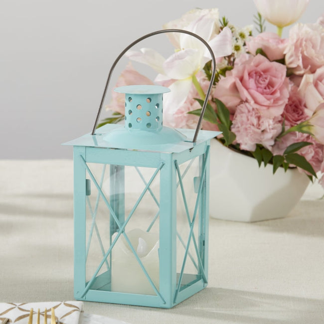 kate aspen Luminous Blue Lantern Tea Light Holder - Medium