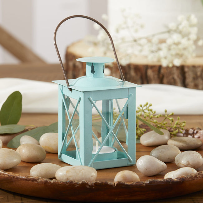 Kate Aspen Luminous Blue Mini-Lantern Tea Light Holder