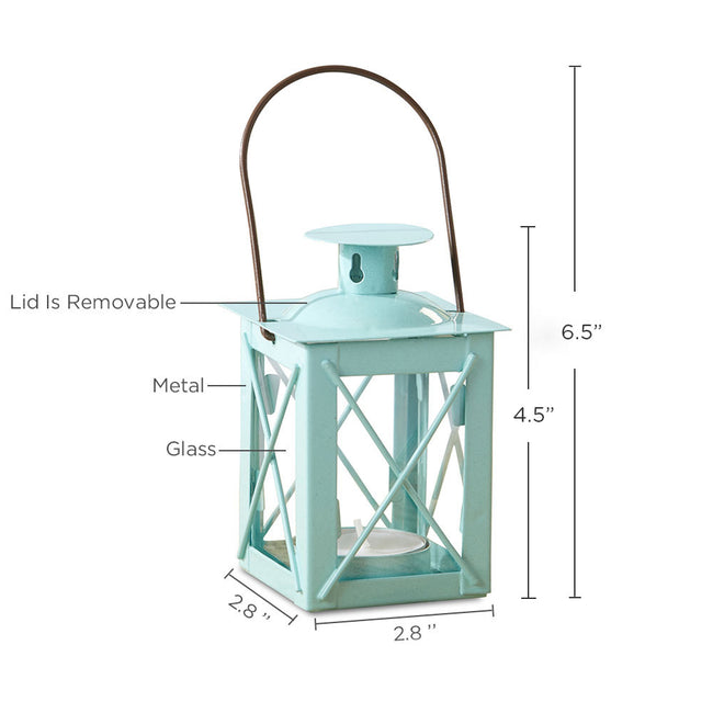 Kate Aspen Luminous Blue Mini-Lantern Tea Light Holder