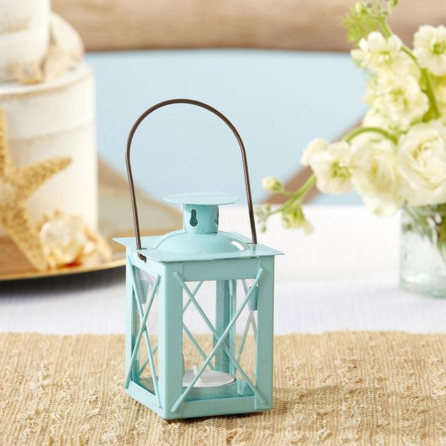 kate aspen Luminous Blue Mini-Lantern Tea Light Holder