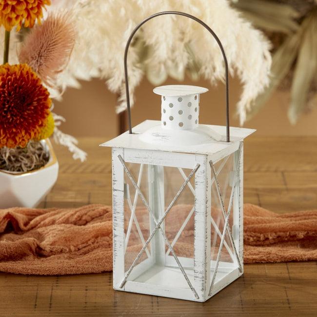 Kate Aspen Luminous White Lantern Tea Light Holder - Medium