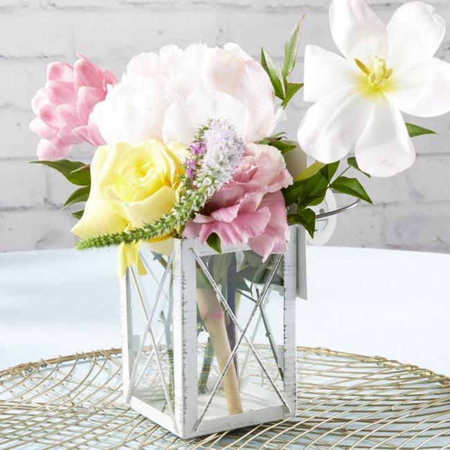 Kate Aspen Luminous White Lantern Tea Light Holder - Medium