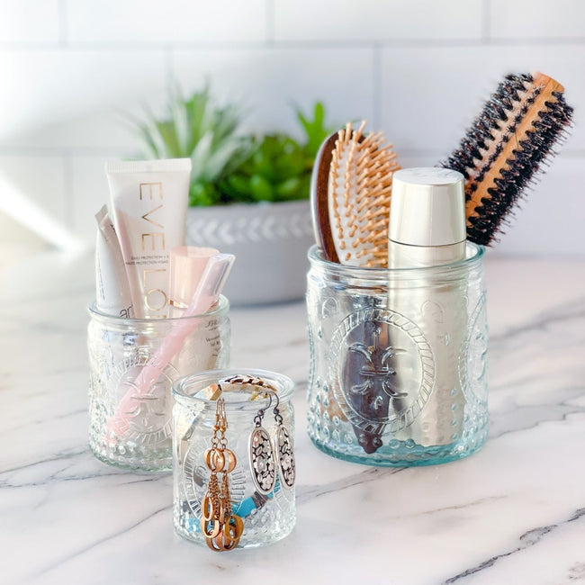 Kate Aspen Nesting Vintage Clear Glass Tea Light Holder (Set Of 3)