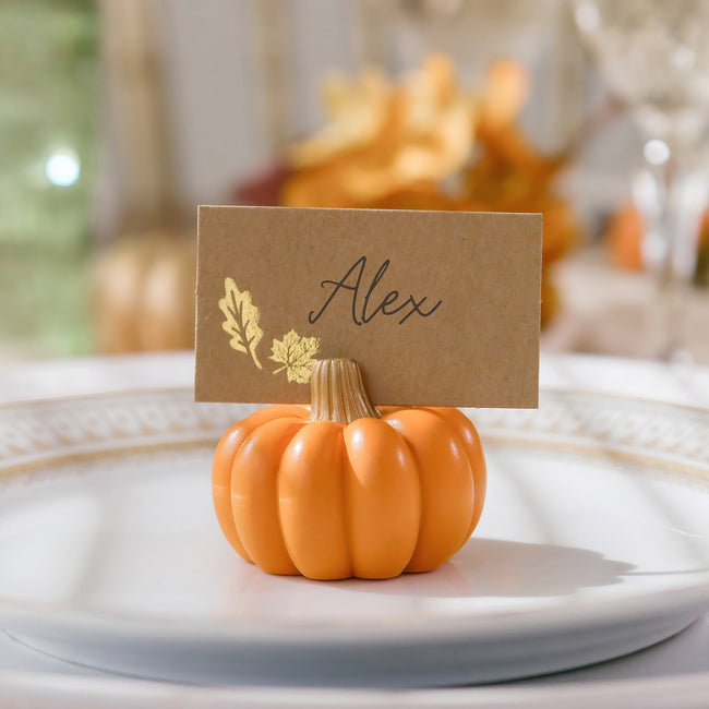 Kate Aspen Orange Pumpkin Place Card Holder (Set Of 6)