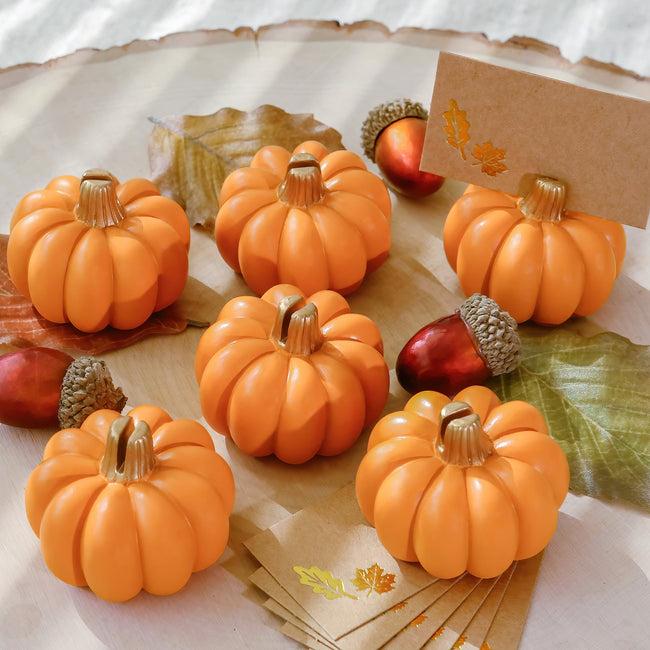 kate aspen Orange Pumpkin Place Card Holder (Set of 6)