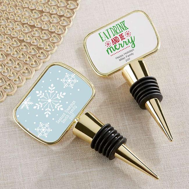 kate aspen Personalized Gold Bottle Stopper - Holiday