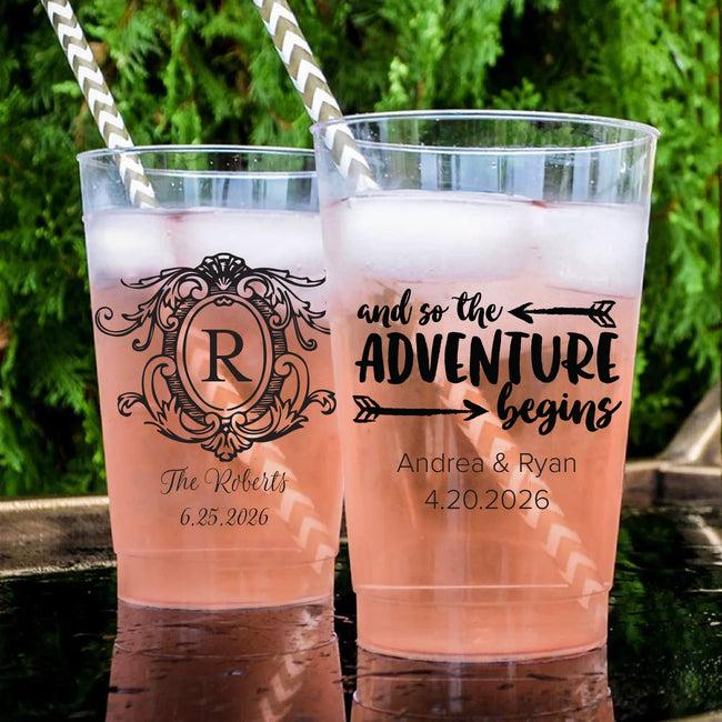 kate aspen Personalized Hard Plastic Disposable Cups (Multiple Sizes Available)