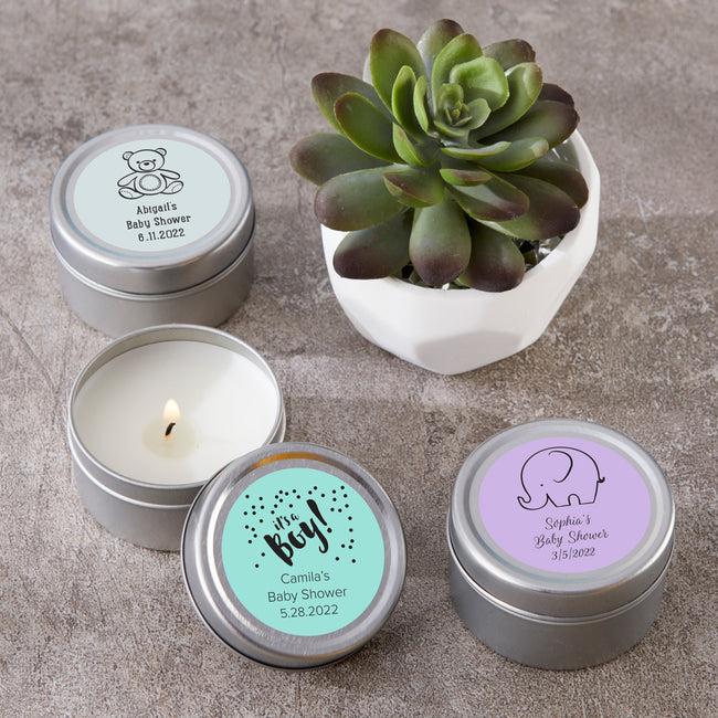 Kate Aspen Personalized Travel Candle Tin - Baby Shower