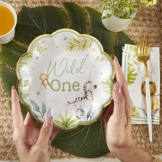 Kate Aspen Safari Baby 7 In. Premium Paper Plates (Set Of 16)