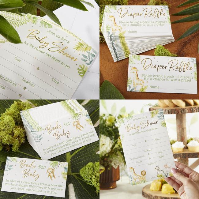 Kate Aspen Safari Baby Shower Invitation & Thank You Card Bundle (Set Of 20)