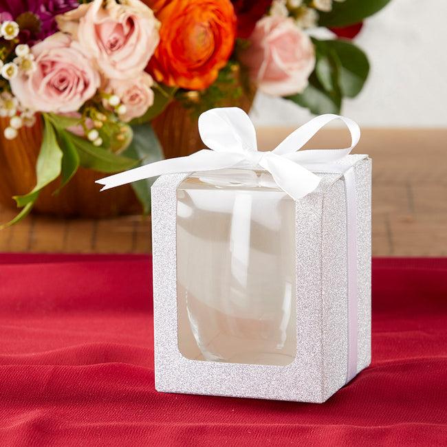 kate aspen Silver 9 oz. Glassware Gift Box with Ribbon (Set of 20)