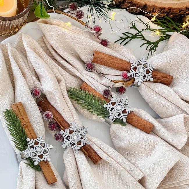 Kate Aspen Sparkling Snowflake Napkin Ring (Set Of 4)