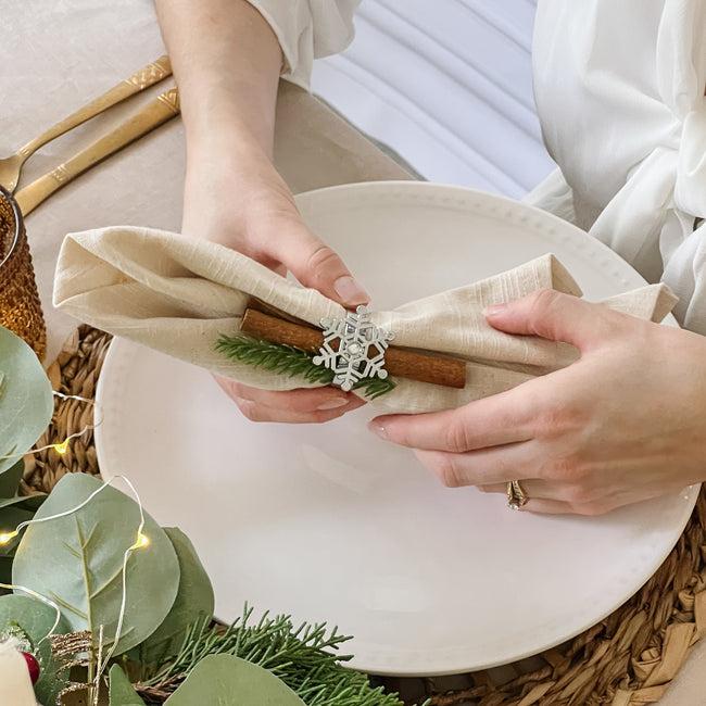 Kate Aspen Sparkling Snowflake Napkin Ring (Set Of 4)