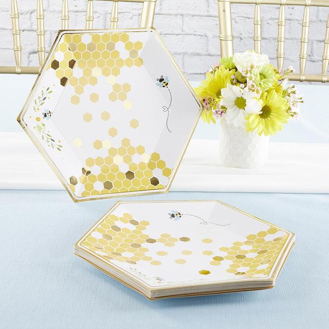 Kate Aspen Sweet As Can Bee 9 In. Premium Paper Plates (Set Of 16)