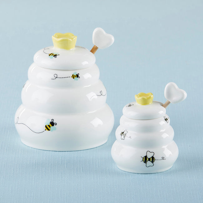 Kate Aspen Sweet As Can Bee Ceramic Honey Pot With Wooden Dipper