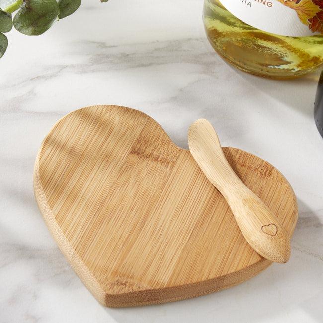 Kate Aspen Tastefully Yours Heart Shaped Bamboo Cheese Board