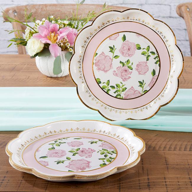 Kate Aspen Tea Time Whimsy 9 In. Premium Paper Plates - Pink (Set Of 16)
