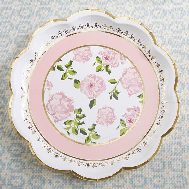 Kate Aspen Tea Time Whimsy 9 In. Premium Paper Plates - Pink (Set Of 16)